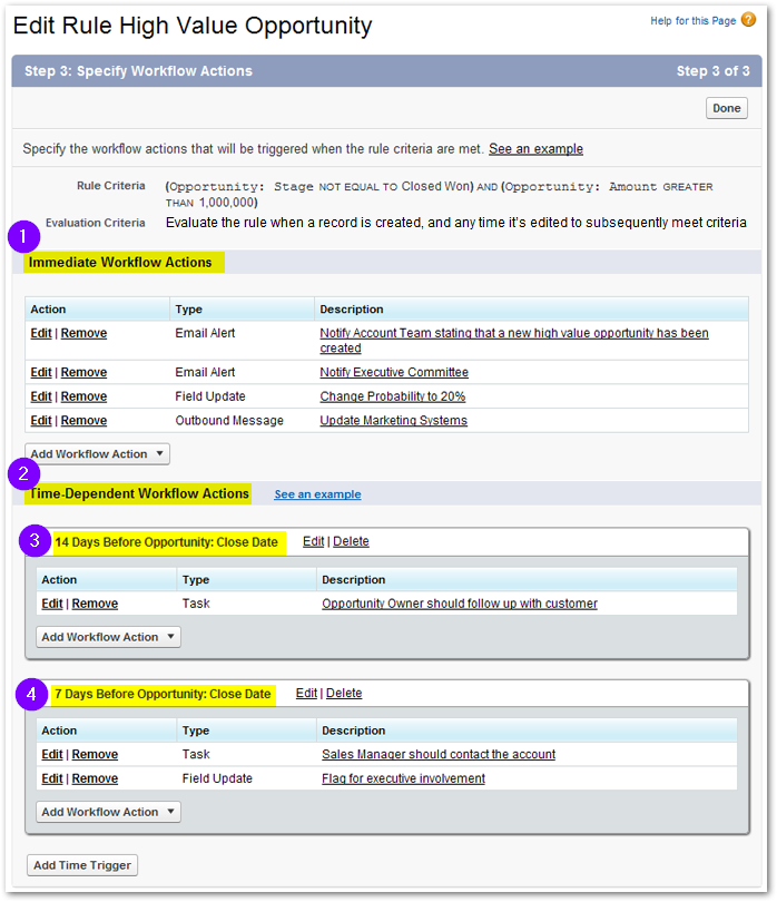 Setting up complex workflow rules