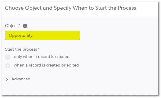 Starting the Process Builder in Salesforce