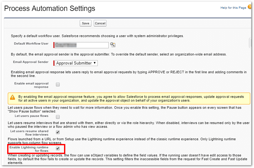 Process Automation Settings