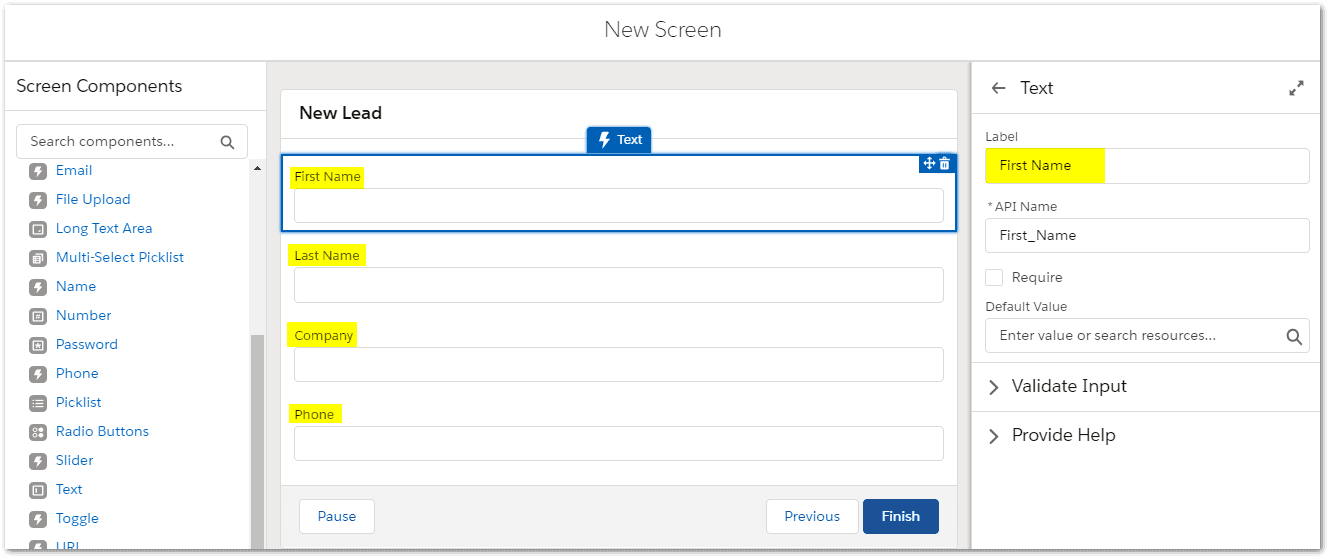 Flow Builder Interface Setup in Salesforce