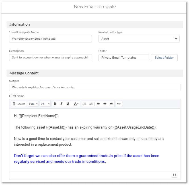 Email Template example in Salesforce