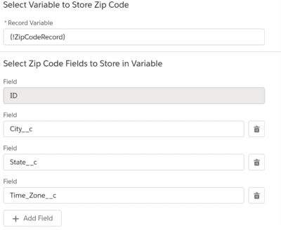 Select which Fields to Store for the Salesforce Flow