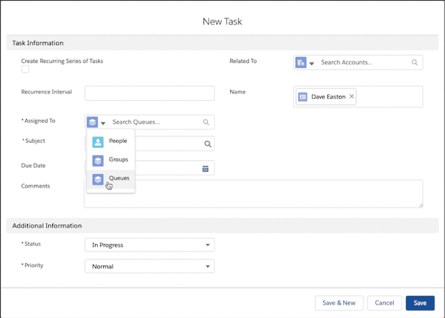 Salesforce Task Assignment