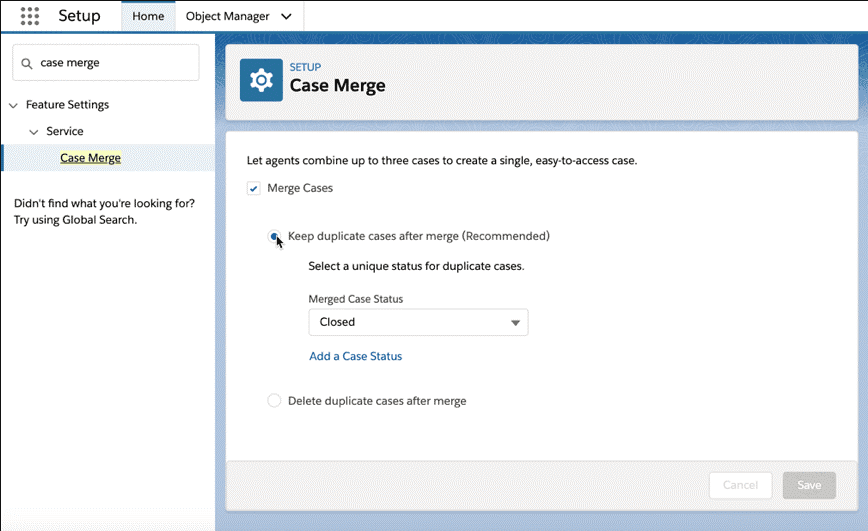 Salesforce Case Merging