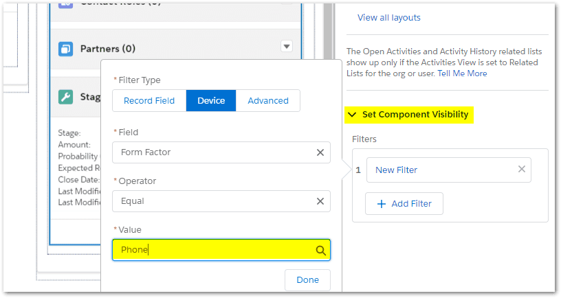 Salesforce Component Visibility Example