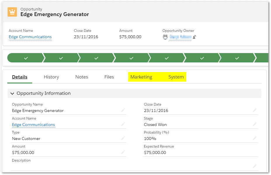 Salesforce Opportunity Page Layout