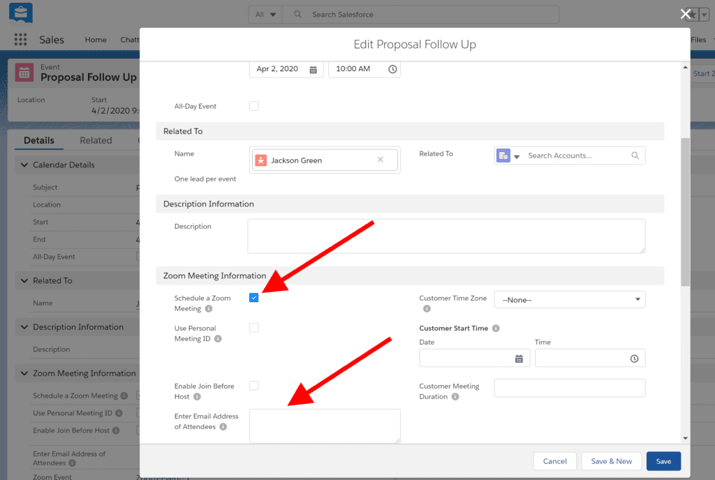 Salesforce Schedule Zoom Meeting