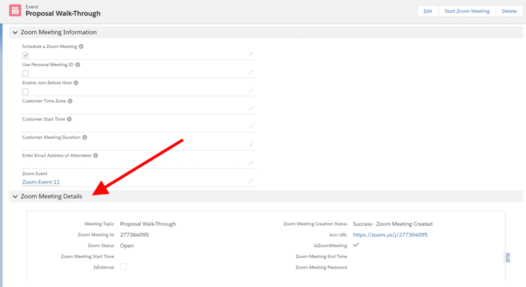 Salesforce Event: Zoom Meeting Details