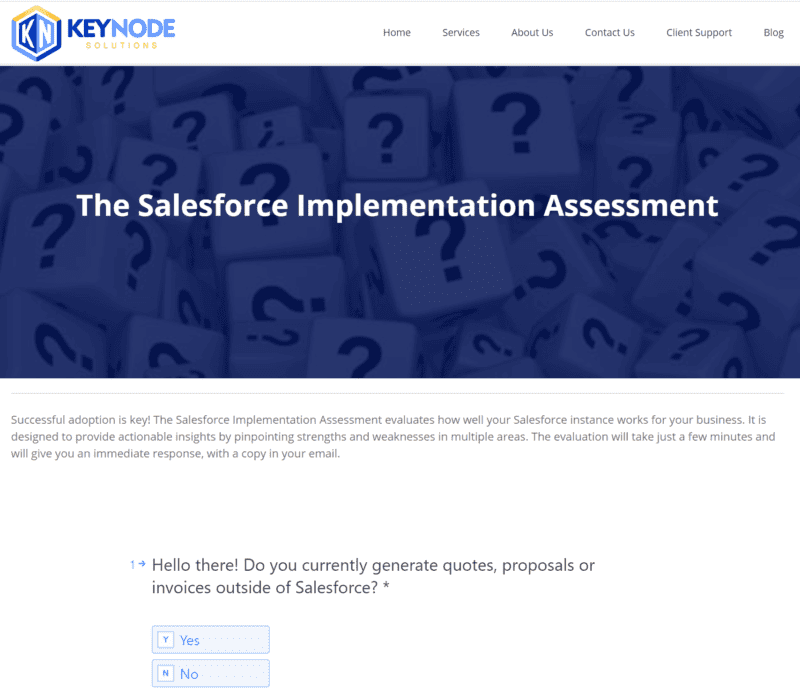Implementation Assessment Screenshot