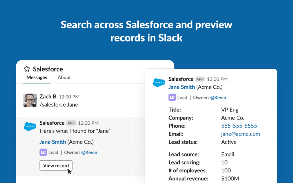 Search Salesforce from Slack