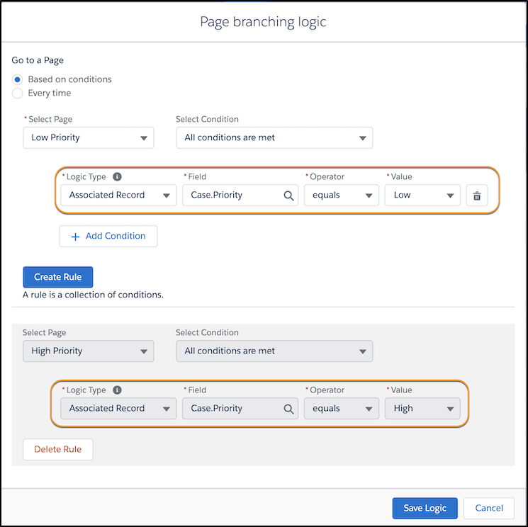 Survey Paths and conditions